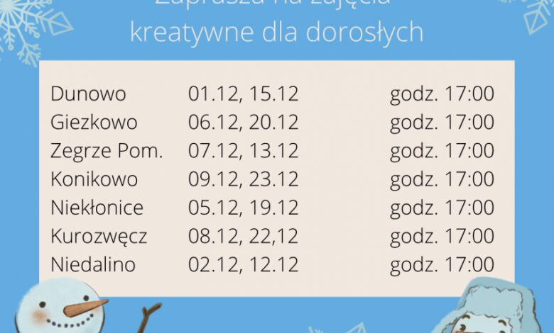 harmonogram grudzień