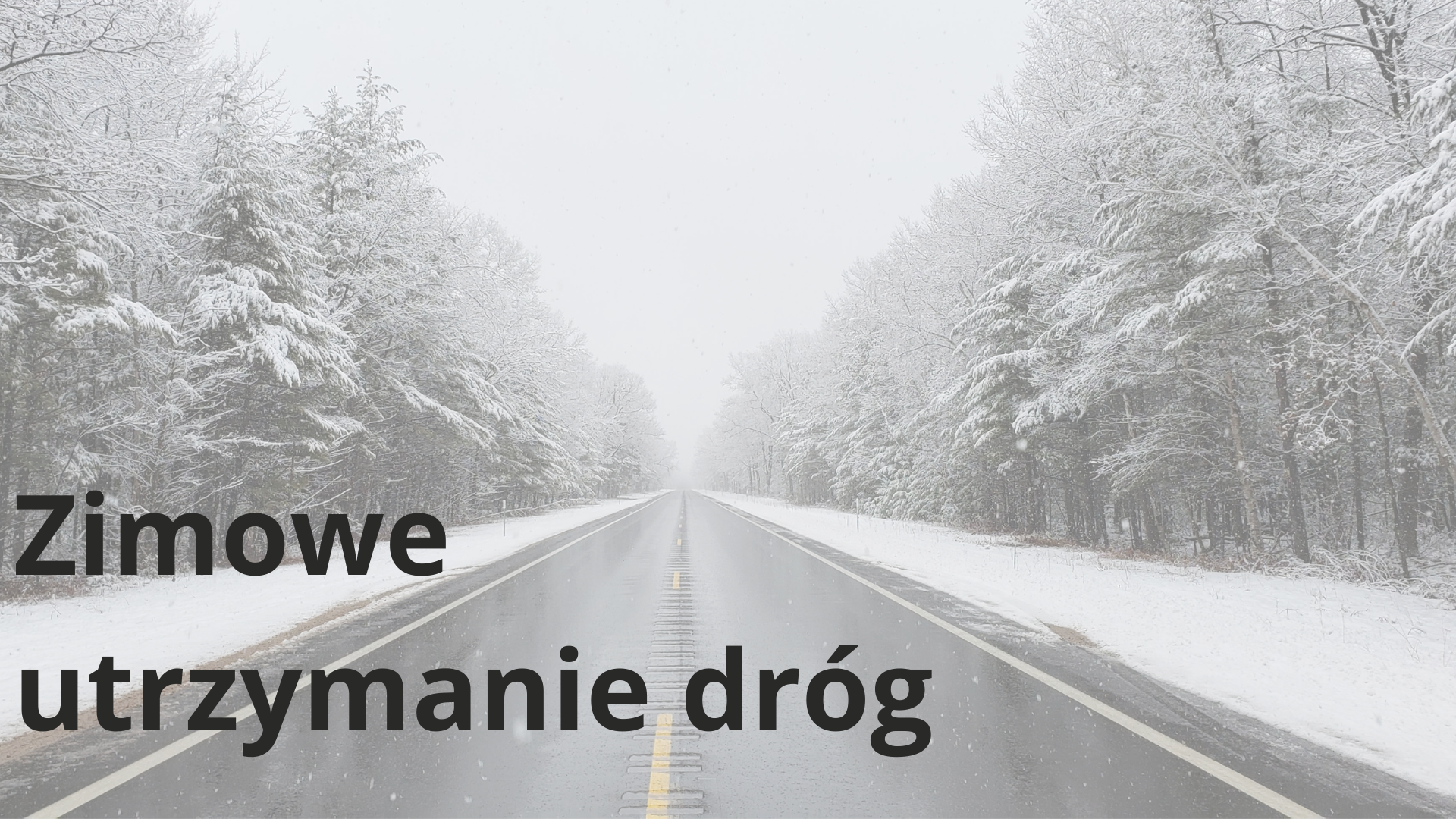 Black and White Minimalist Winter Road Desktop Wallpaper